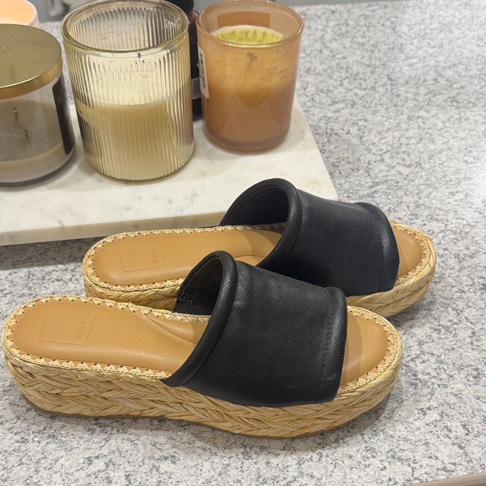 Size 9 Dolce Vita Black Platform Slide Sandals
